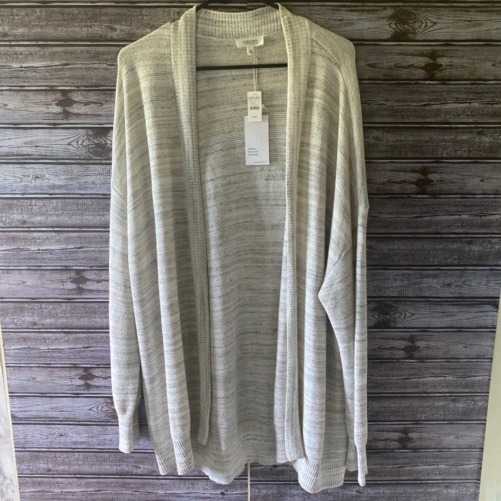 Haven Well Within Women's Open-Front Long-Sleeved Cardigan Sweater Size XXL NWT